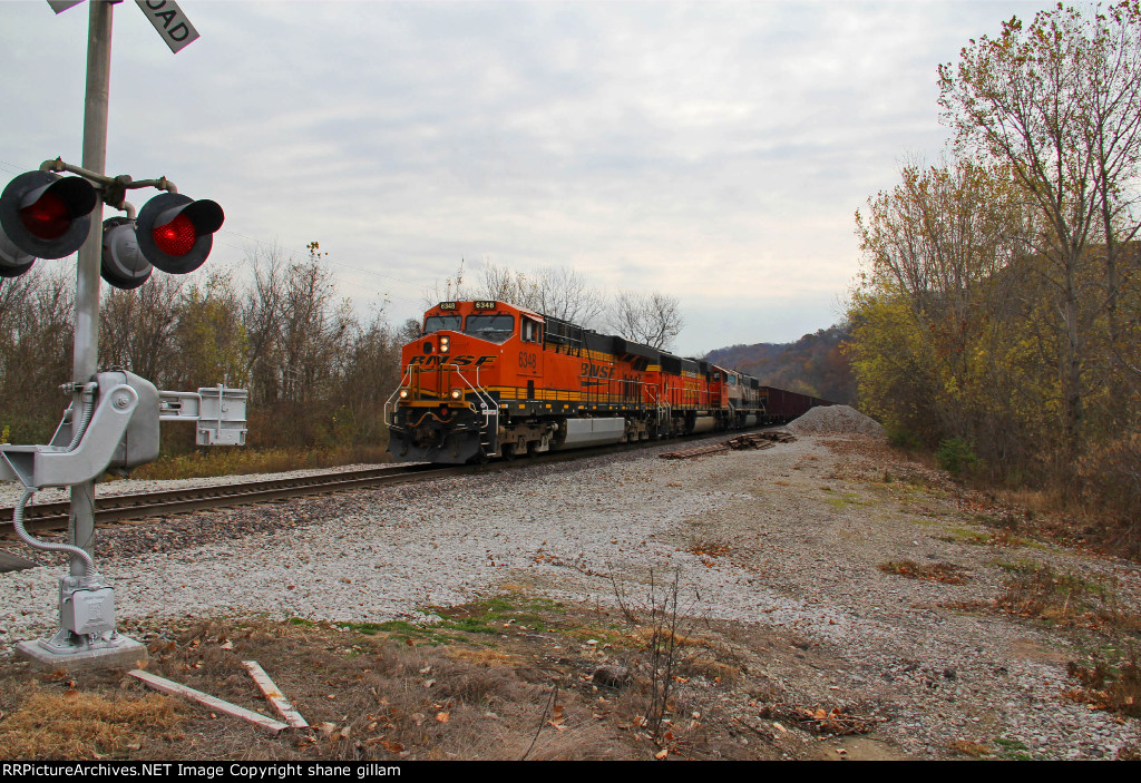 BNSF 6348 heads Into ashburn Mo.